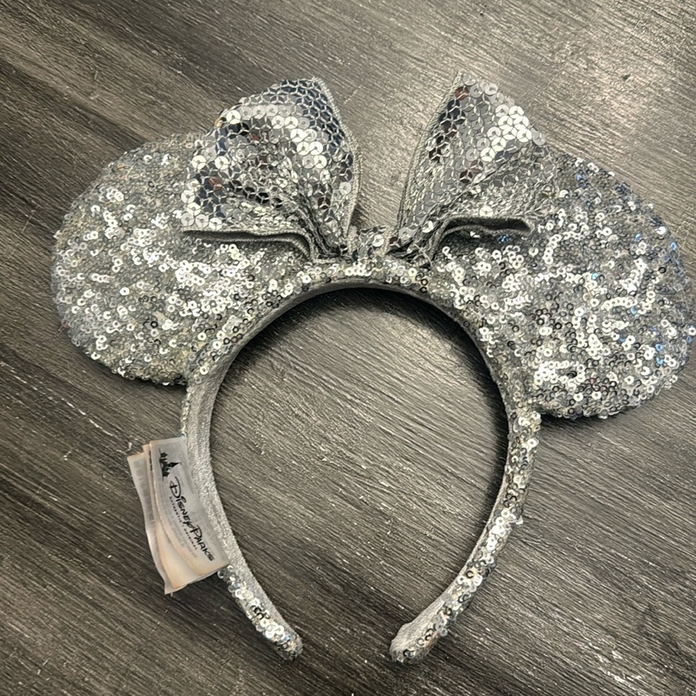 🍍DISNEY MINNIE MOUSE SILVER SPARKLE HEADBAND🍍O/S